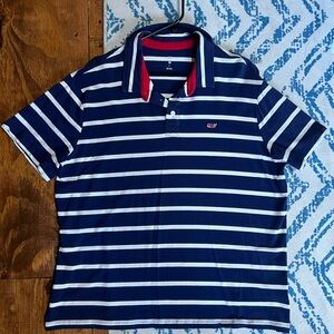 Vineyard Vines Navy and Red Polo Shirt